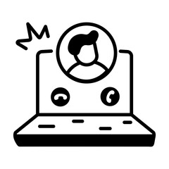 Canvas Print - A hand drawn icon of video call 

