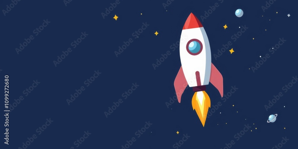 Spaceship flying around planet earth in the solar system orbit with ...
