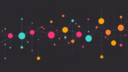 Aufkleber - Colorful Abstract Connections in Modern Data Visualization Design