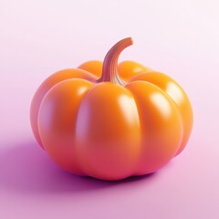 Wall Mural - a vibrant, stylized orange pumpkin on a soft gradient background.