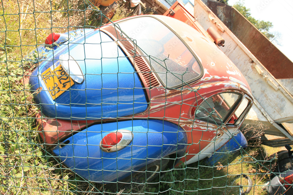 Volkswagen beetle old rusty classic vw vintage oldtimer car abandoned ...
