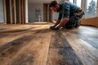 © Bojan - Man installs laminate flooring in a modern home during home renovation project in daylight