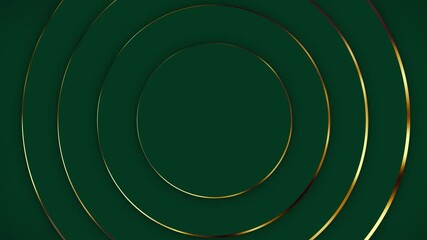 Wall Mural - luxury modern golden rings circle intro titles abstract shape 3d animation movement layered pattern 