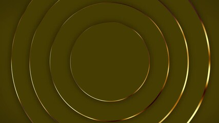 Wall Mural - luxury modern golden rings circle intro titles abstract shape 3d animation movement layered pattern 