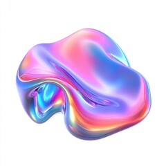 Wall Mural - a colorful, abstract, fluid shape with a glossy finish, showcasing vibrant gradients.