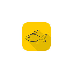 Canvas Print - Fish icon, simple icon isolated on transparent background