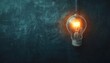 © Thanaseth - Blackboard with chalkdrawn lightbulbs, one glowing, symbolizing a bright idea in an educationrelated setting, modern concept, inspirational background, ultrarealistic textures