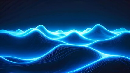 Wall Mural - abstract digital blue waving surface