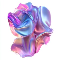 Wall Mural - a vibrant, abstract, flowing shape with a blend of pink and blue hues.
