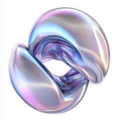Wall Mural - a glossy, abstract sculpture with smooth, intertwined forms reflecting light.