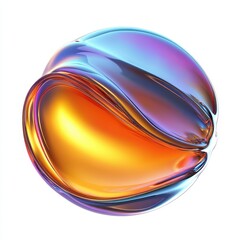 Wall Mural - a vibrant, abstract sphere with smooth curves and a gradient of colors.