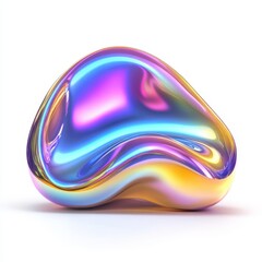 Wall Mural - a colorful, abstract blob with a glossy finish, showcasing vibrant gradients and fluid shapes.