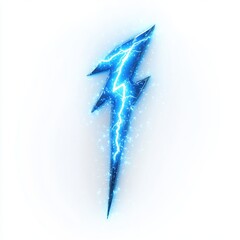 Wall Mural - a stylized blue lightning bolt with a glowing effect on a white background.
