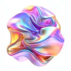 Wall Mural - a colorful, abstract 3d shape with a glossy, fluid appearance.