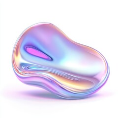 Wall Mural - a colorful, abstract, fluid shape with a glossy, reflective surface.