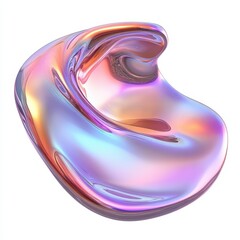 Wall Mural - a smooth, iridescent blob with swirling colors and a glossy surface.
