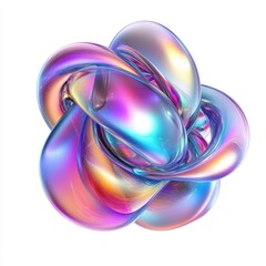 Wall Mural - a colorful, abstract 3d shape with a smooth, reflective surface.