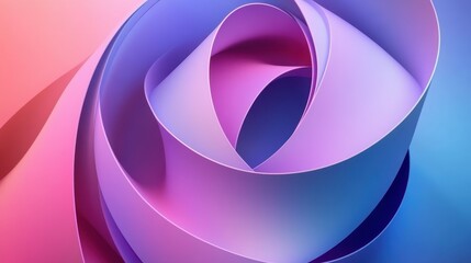 Wall Mural - a vibrant abstract design featuring swirling ribbons in shades of pink and purple.