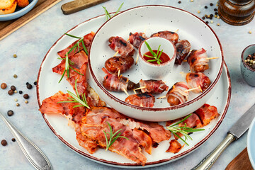 Wall Mural - Gourmet bacon wrapped dates