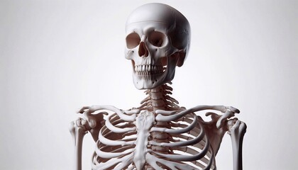 Human skeleton, anatomical model isolated on white background