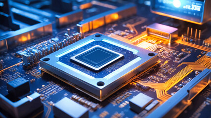 Wall Mural - generic information technology, computer architecture or artificial intelligence abstract concept co