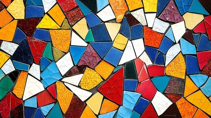 Wall Mural - Colorful mosaic tile pattern background.