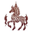 © NatthaphonSiri - Ornate Thai Horse Design A Brown and Beige Stylized Illustration of a Horse.