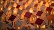 © utaem2022 - Miniature houses lighting up at night in a residential area model