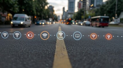 Fototapete - Internet of things IOT cloud computing - illustration for connected network nodes in the digital age