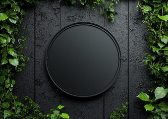Aufkleber - Mockup of a circular store brand signboard. Vacant street-side shop frontage.