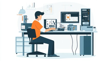 Focused Engineer at Work