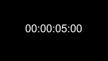 1 minute timecode on black screen. 1 minute of time code for video