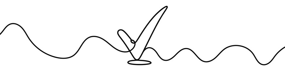 Canvas Print - continuous line drawing of a check mark symbol on white background. vector illustration.
