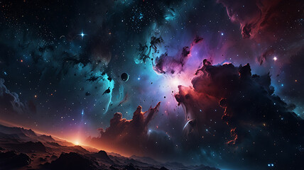 Wall Mural - pace background, the universe, nebula and galaxies, space background, the universe and space