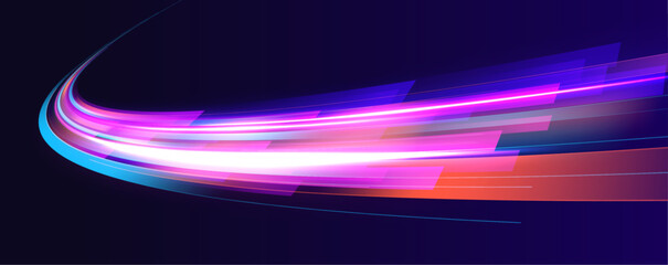 Leinwandbilder - Beautiful glow light flare and sparks with red and blue special effects, simulating a high-speed police line. Explosion in the universe creating a cosmic background for an event. 