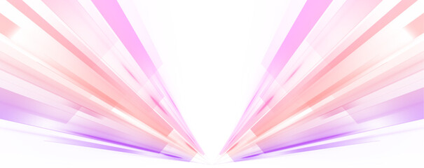 Poster - Neon stripes in the form of drill, turns and swirl. Panoramic high speed technology concept, neon lines on white transparent background in PNG format.	