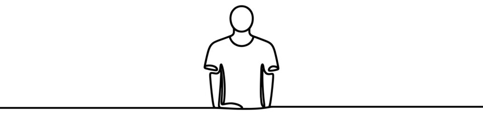 Wall Mural - minimalist continuous line drawing representing upper body of person