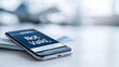 © atthameeni - Concept of travel border restricted. A smartphone displaying a 'Not Valid' message, placed on a table with blurred elements in the background.