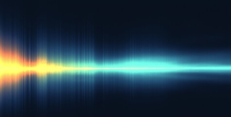 Fototapete - Green grainy color flow over black background, noise texture effect, wide banner header design, copy space