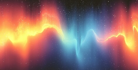 Aufkleber - Summer poster design with vibrant teal gold orange grainy gradient background and blurred noise texture.