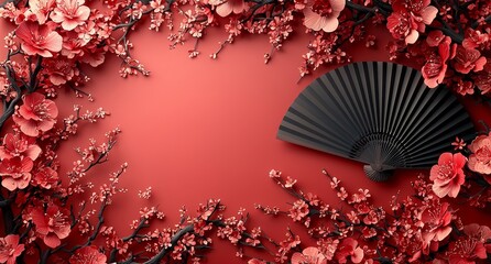 Aufkleber - Wallpaper with Chinese new year ornaments and traditional patterns