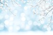 © Jam - Delicate branches adorned with snowflakes create a tranquil winter atmosphere. The soft blue background features subtle bokeh lights, enhancing the serene beauty of the scene