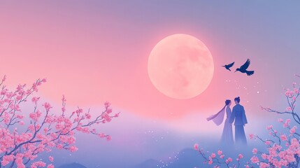 Wall Mural - Couple Dancing in the Beautiful Sunset