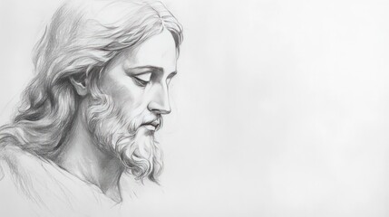 Wall Mural - Pencil Drawing of Jesus