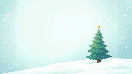 Wall Mural - Cute winter holiday frame with copy space