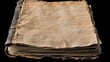 © amorn_m - Aged and Worn Antique Book with Empty Pages Opened, Displaying a Unique Patina and Textural Detail, Perfect for Historical, Vintage, or Literary Themes