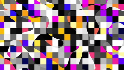 Aufkleber - Animated Geometric pattern or background loop. 4K resolution geometric motion design in bright colors. Abstract shapes background.