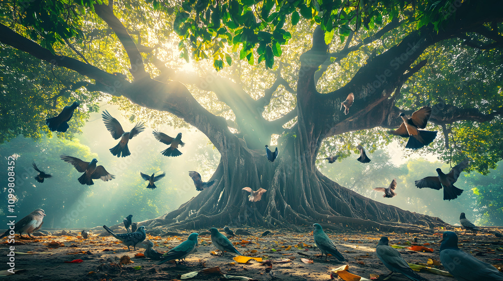 The Vibrant Ecosystem of the Giant Banyan Tree in Kolkata, India û A ...