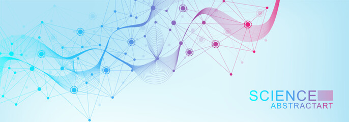 Wall Mural - ai technology abstract background. ai generative art creative banner concept in the digital style. h