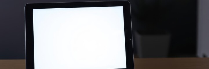 Wall Mural - A realistic mockup showing a dynamic flyer design being displayed on a tablet screen, screen, advertising, display